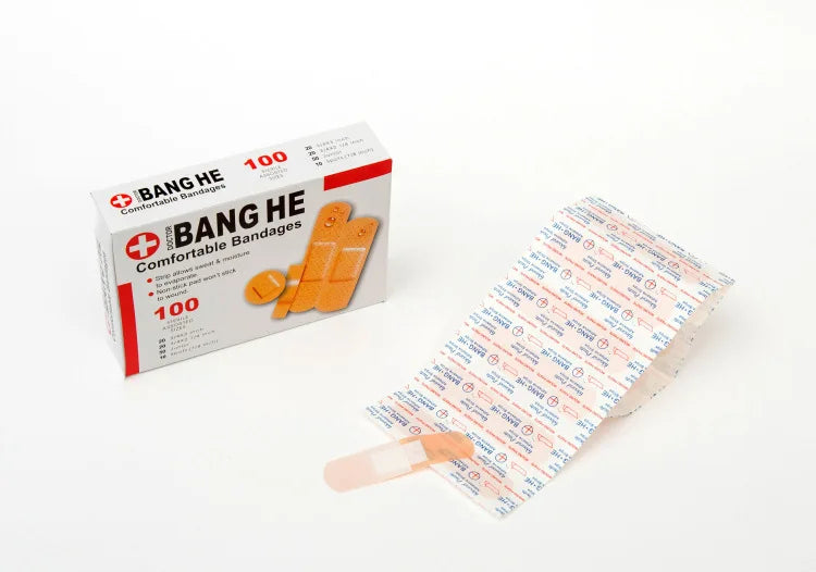 100Pcs Waterproof Band-Aids – Multi-Size Anti-Bacterial First Aid Bandages for Home & Travel